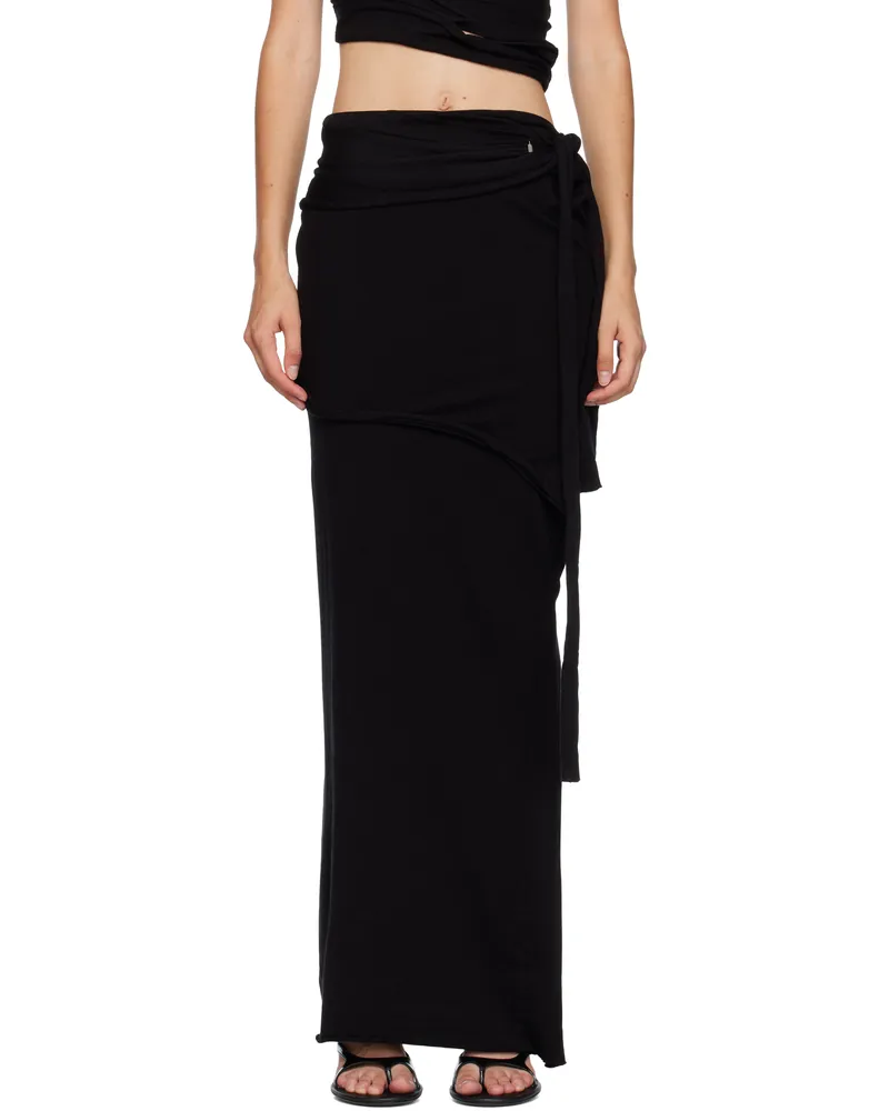 OTTOLINGER Black Lounge Drape Maxi Skirt Blk