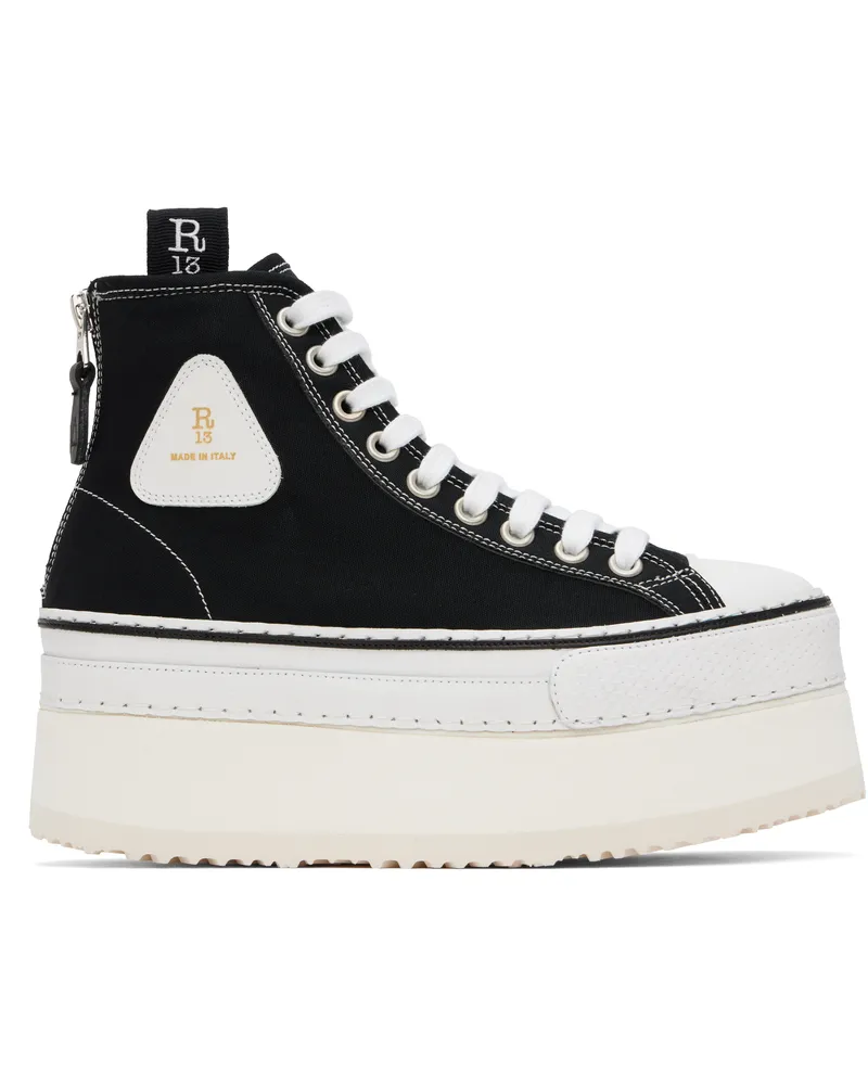 R13 Black Courtney Platform High Top Sneakers Black