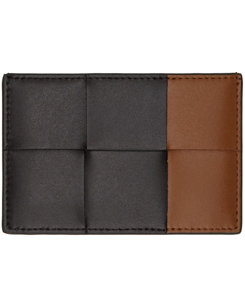 Bottega Veneta Brown & Tan Cassette Credit Card Holder 2475