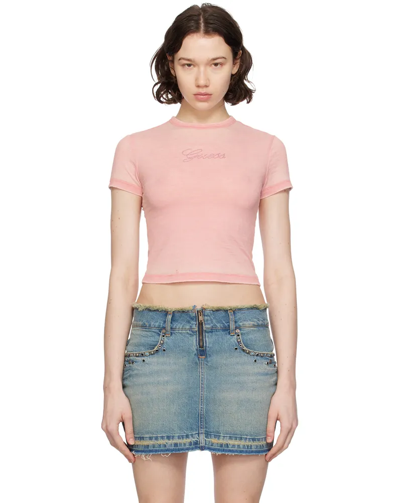Guess Pink Cropped T-Shirt A608