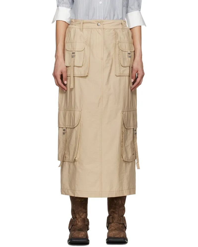Acne Studios Beige Cargo Maxi Skirt Aek