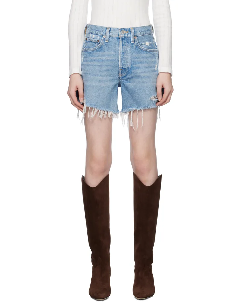 AGOLDE Blue Parker Long Denim Shorts Swapmeet