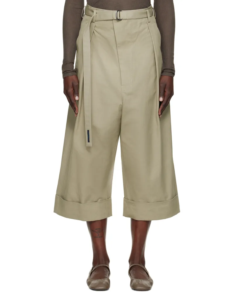 Yohji Yamamoto Taupe R-Mackin Loose Trousers 1