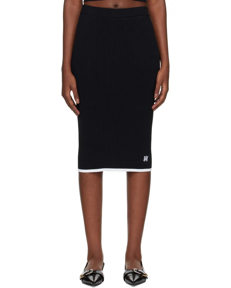 Amiri Black 'MA' Midi Skirt Black