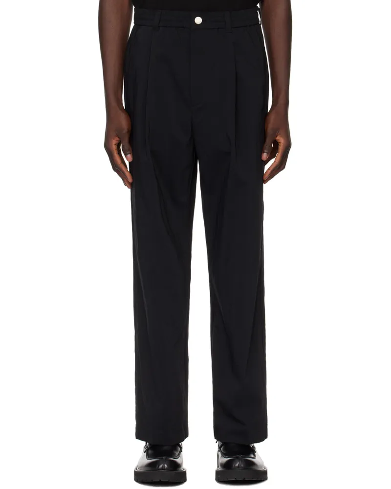 SOLID HOMME Black Drawstring Trousers 705b