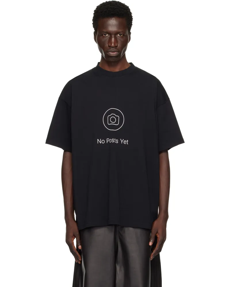 VETEMENTS Black 'No Posts' Regular T-shirt Black