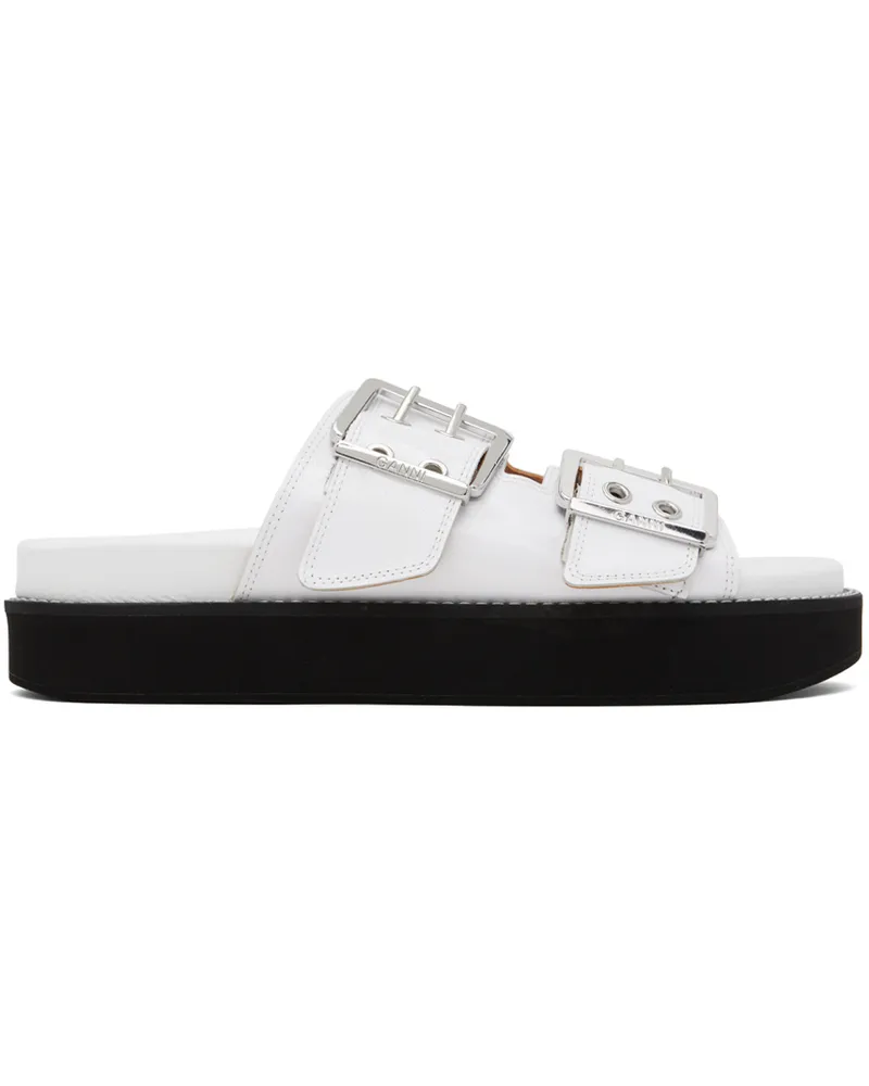 Ganni White Wide Chunky Sandals 135