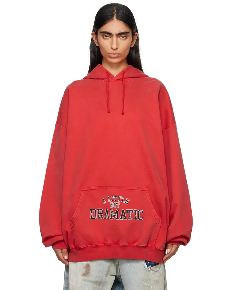 VETEMENTS Red 'A Little Bit Dramatic' Hoodie Red