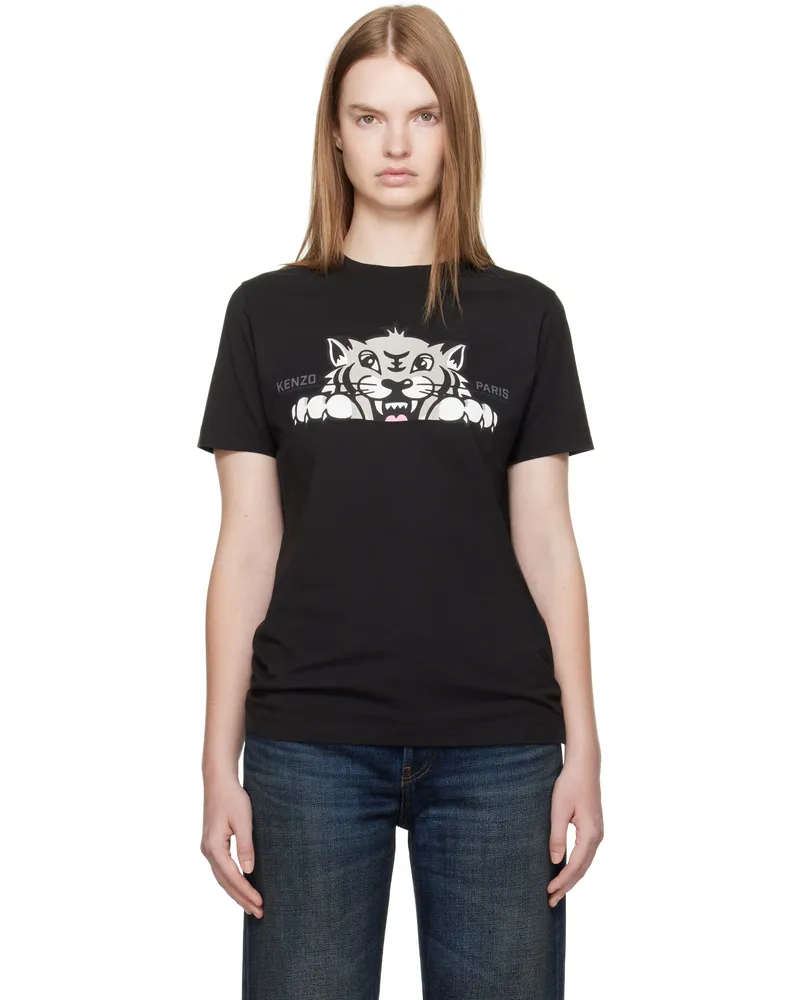 Kenzo Black Kenzo Paris 'KENZO Happy Tiger' T-shirt 99j