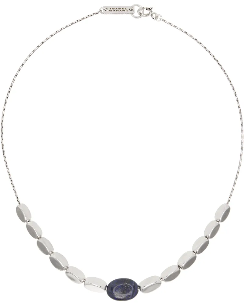 Isabel Marant Silver Leotie Necklace Navy