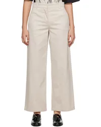 Max Mara Beige Creased Trousers Ecru