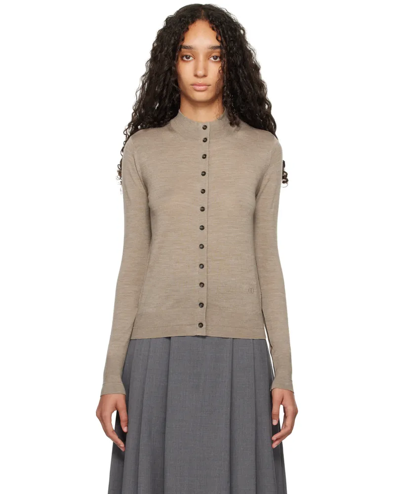 Maria Mcmanus Beige Tiny Button Cardigan Stone