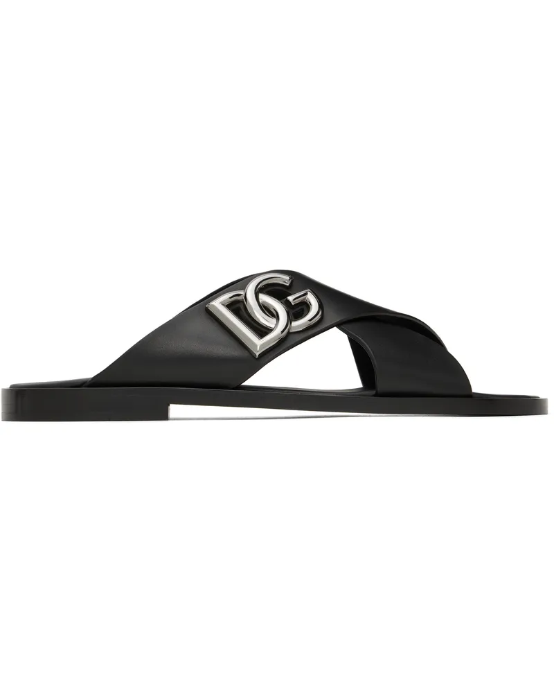 Dolce & Gabbana Black Calfskin Sandals 80999