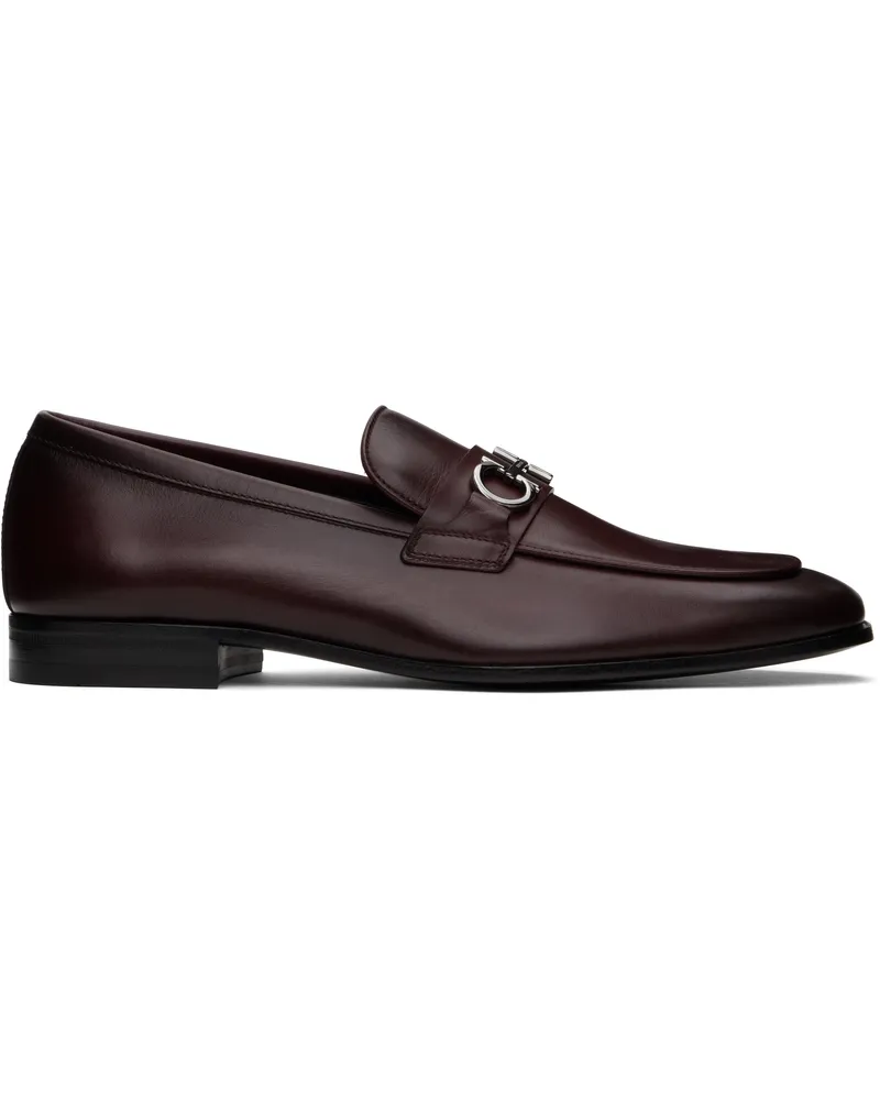 Ferragamo Brown Gancini Ornament Loafers Cordovan