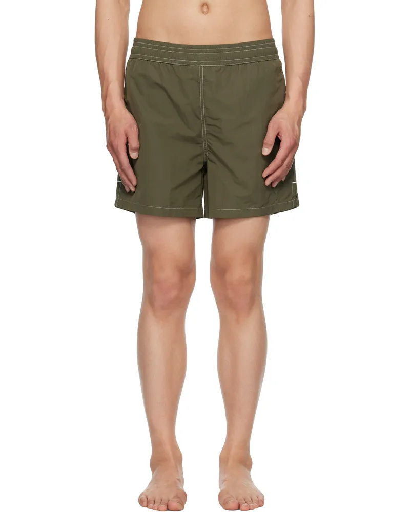 AMI Paris Khaki Beach Swim Shorts 376
