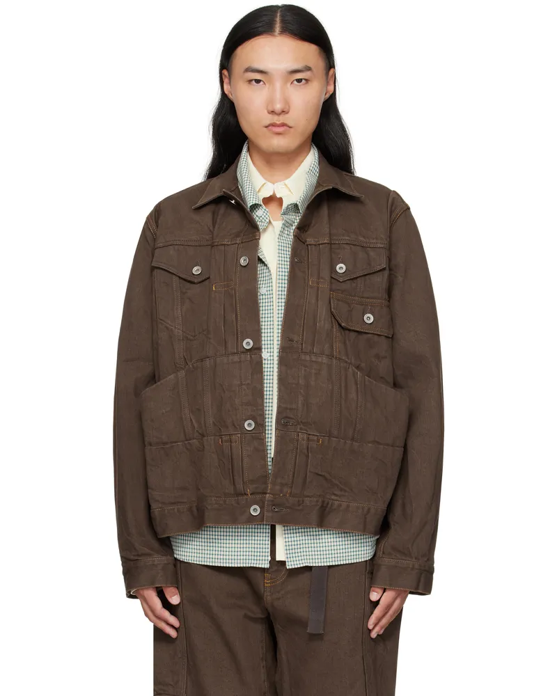 Sacai Brown Cotton Denim Jacket 601