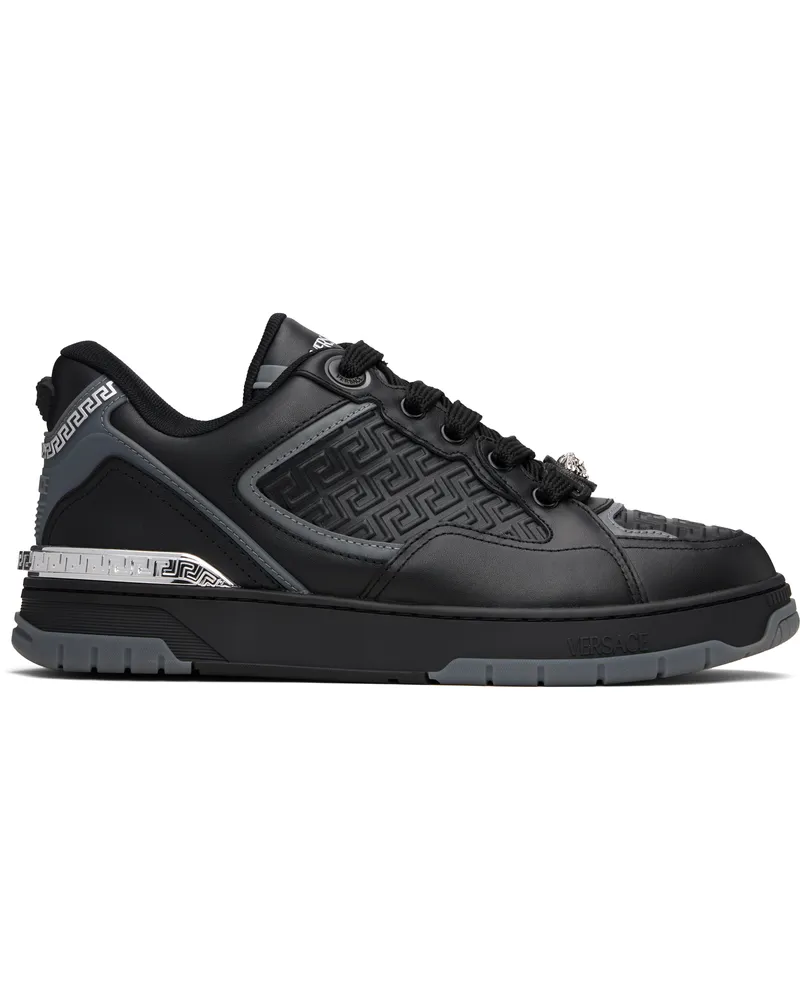 Versace Black Greca Sneakers 1b00p-black-palladiu