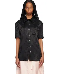 Kim Shui SSENSE Exclusive Black Embroidered Shirt Black