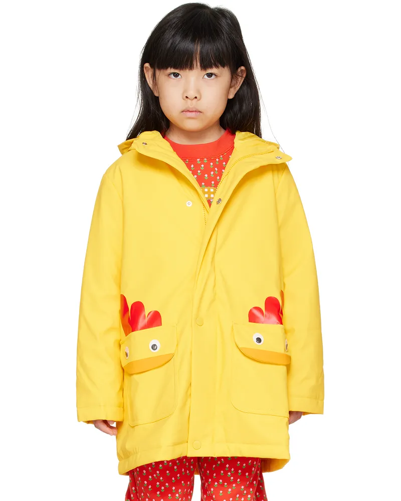 Stella McCartney Kids Yellow Padded Chick Rain Coat 238