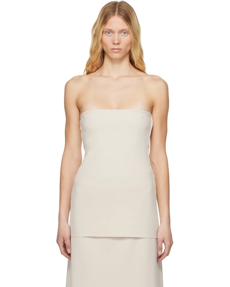 Birrot Beige Lay2 Bandeau Tube Top Bone