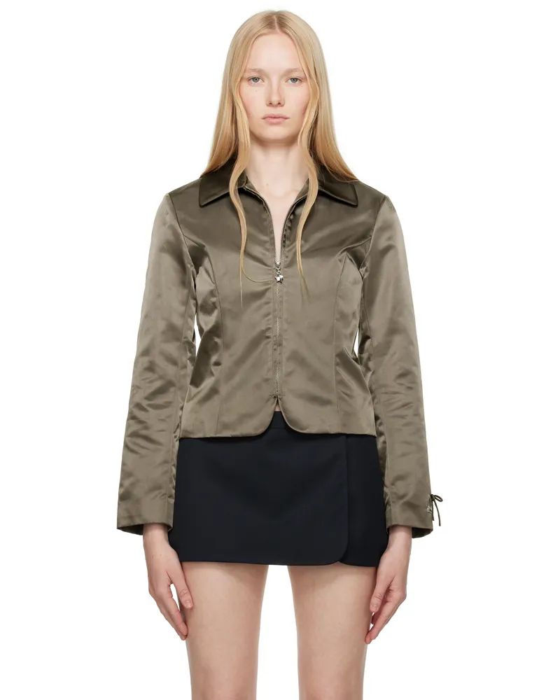 Sandy Liang Khaki Annecy Jacket Olive