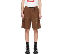 Brown Zip Shorts