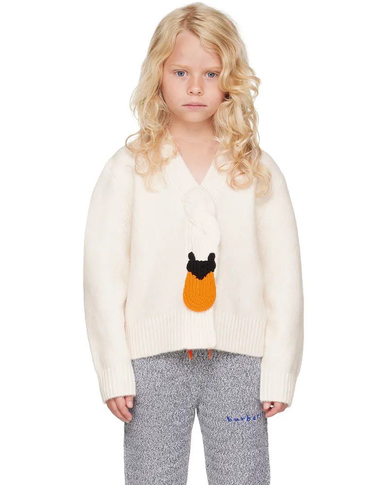 Burberry Kids White Swan Cardigan Ivory