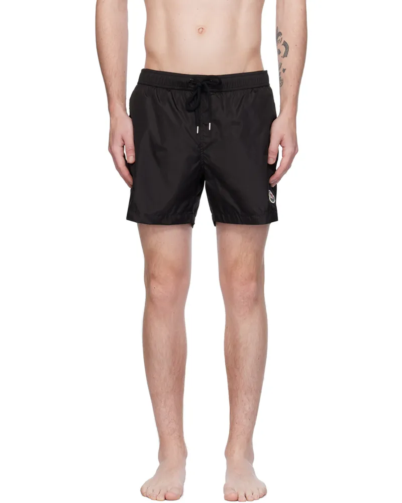 Moncler Black Patch Swim Shorts 999