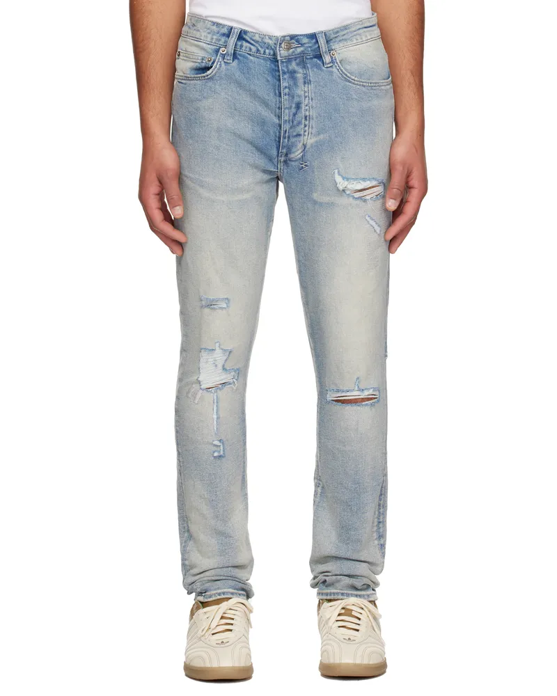 ksubi Blue Chitch Punk Thrashed Jeans Denim