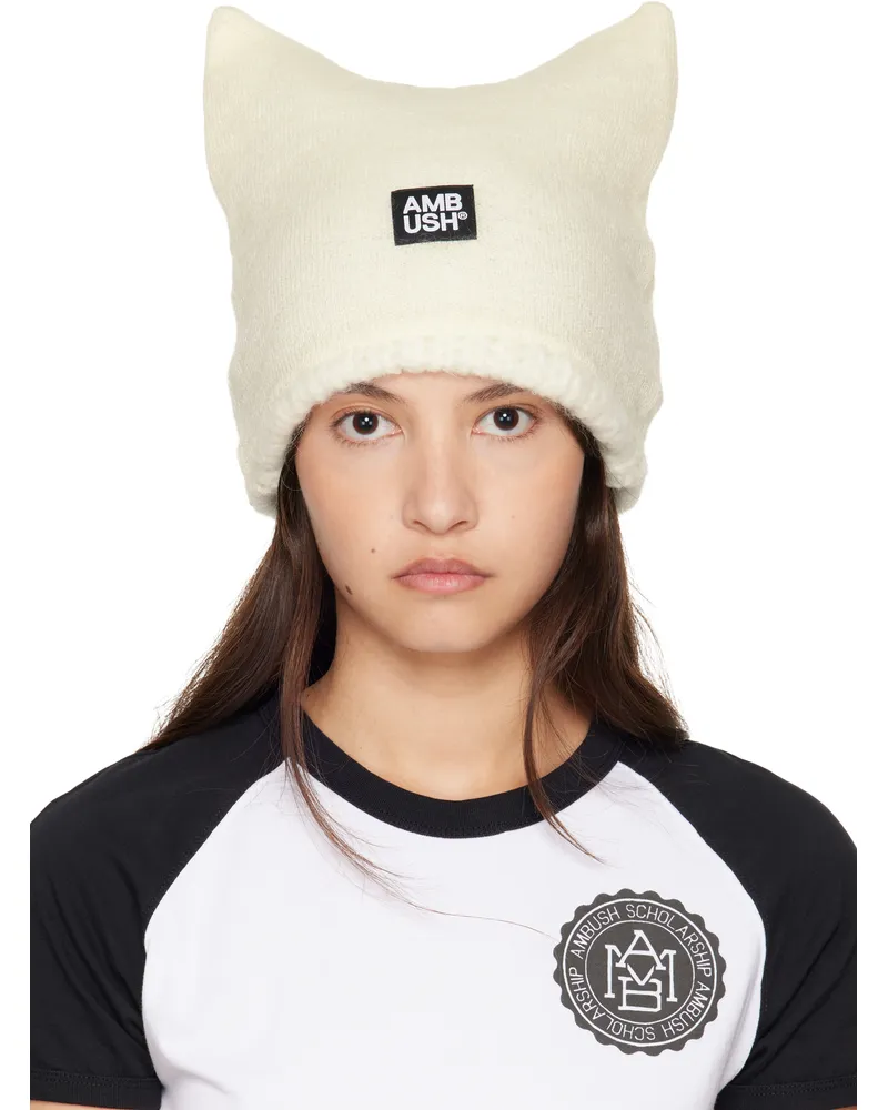 AMBUSH SSENSE Exclusive Off-White Rave Beanie Tofu