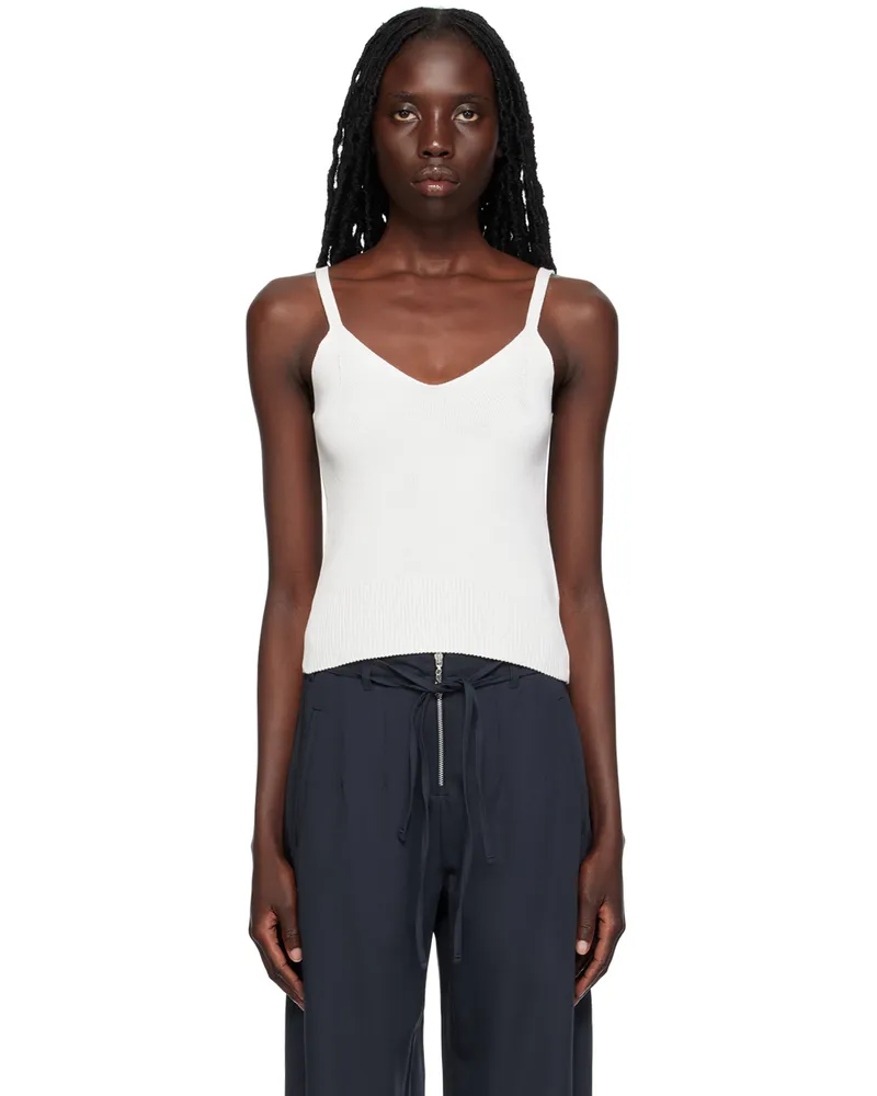 Our Legacy White V-Neck Tank Top Screen