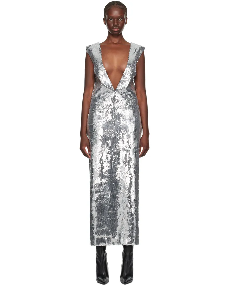 16ARLINGTON Silver Ares Midi Dress Chrome
