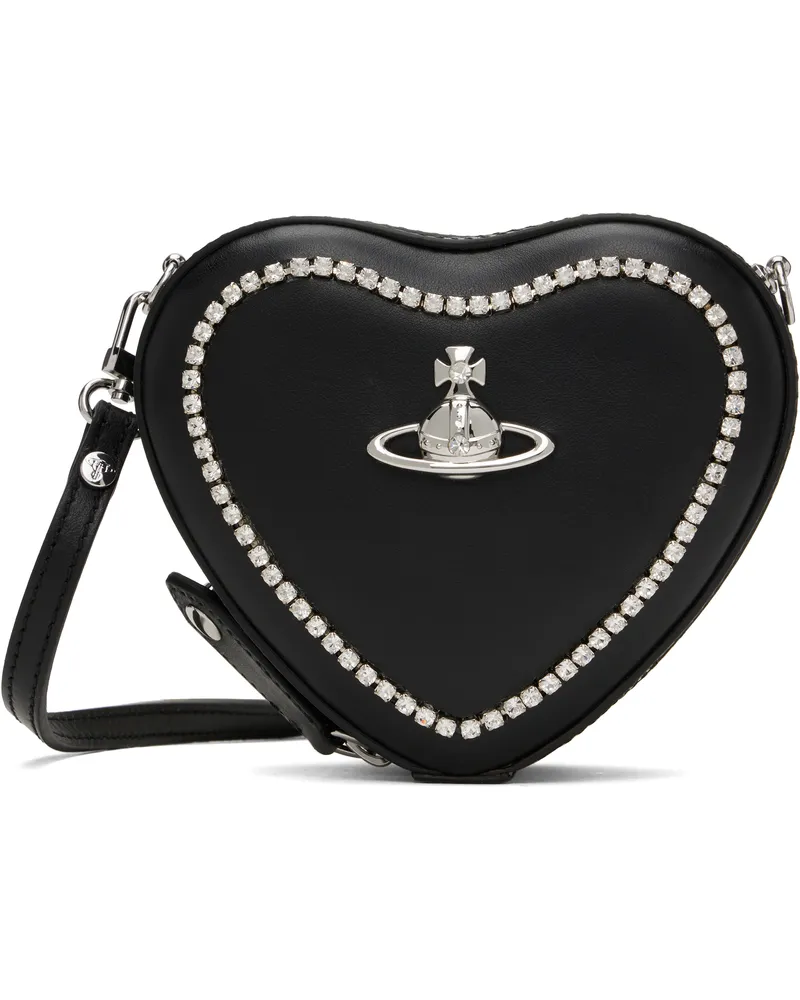 Vivienne Westwood Black Mini Heart Crossbody Bag N404