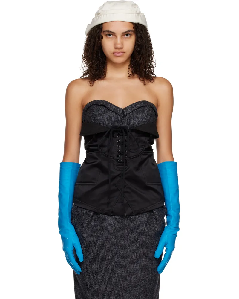 Maison Margiela Black Padded Corset Tank Top 900