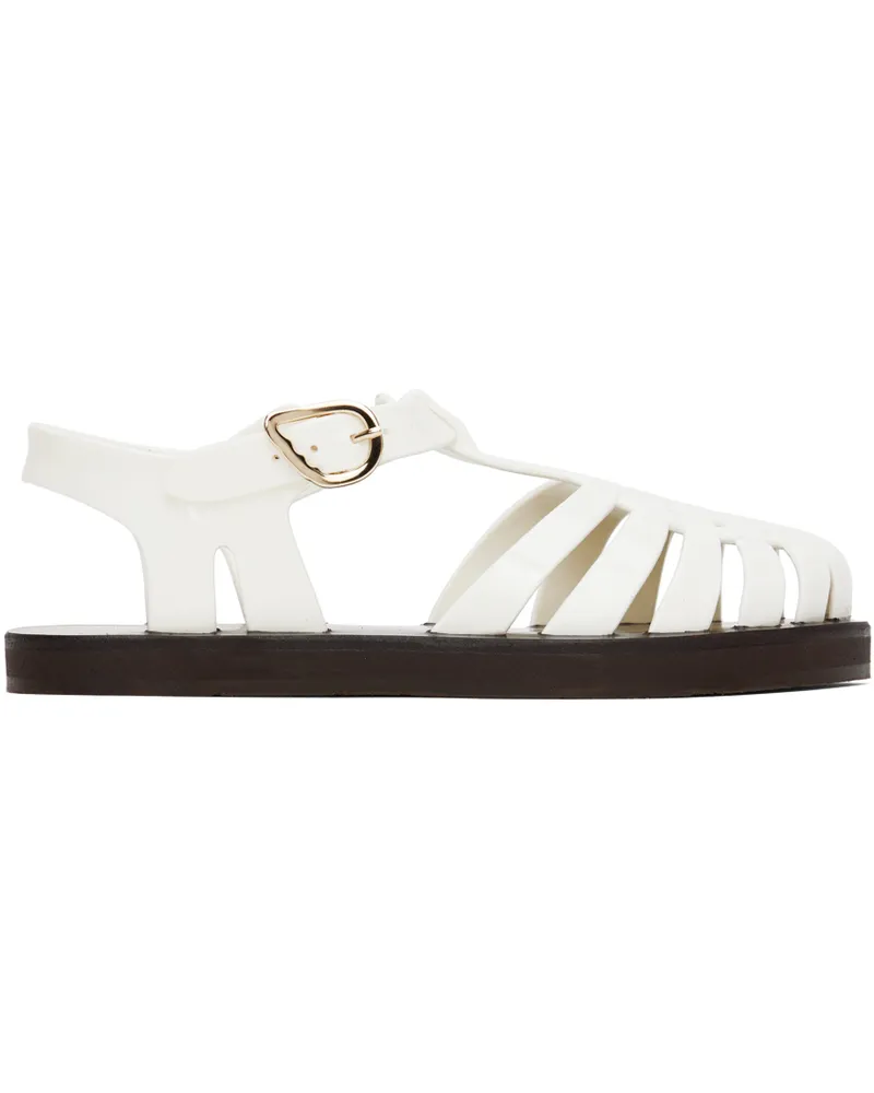 Ancient Greek Sandals White Homeria Jelly Sandals White