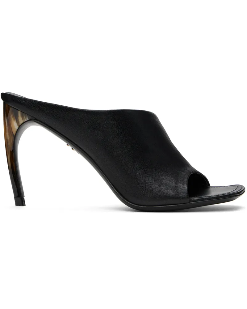 Ferragamo Black Curved Heeled Sandals 001