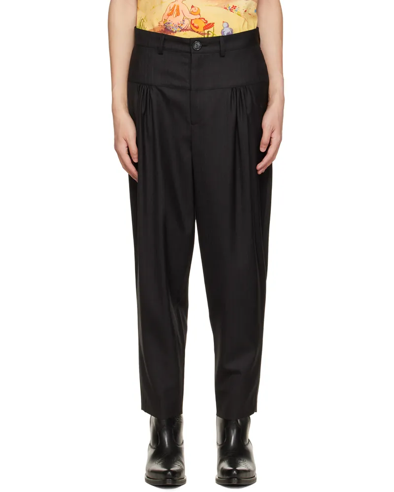Molly Goddard Gray Peggy Trousers Grey_black