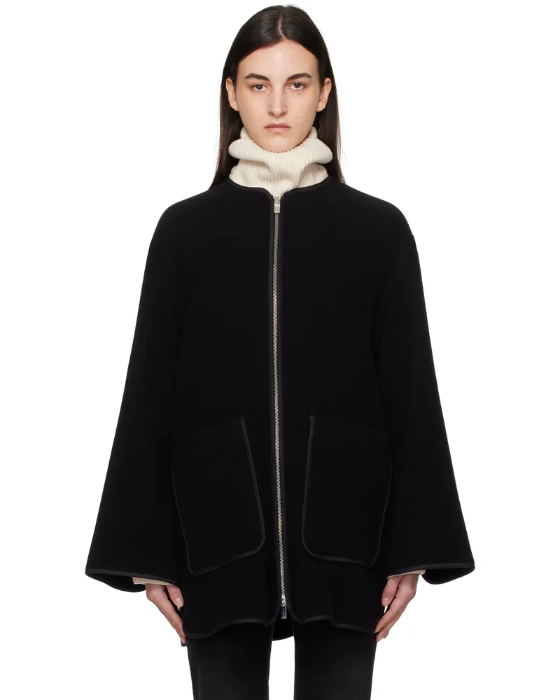 Totême Black Felted Wool Jacket Black