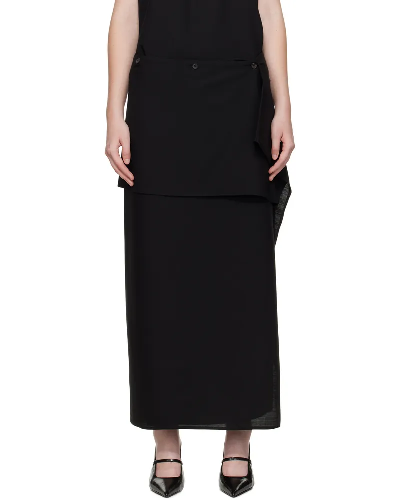 La Collection Black Hailey Maxi Skirt Black