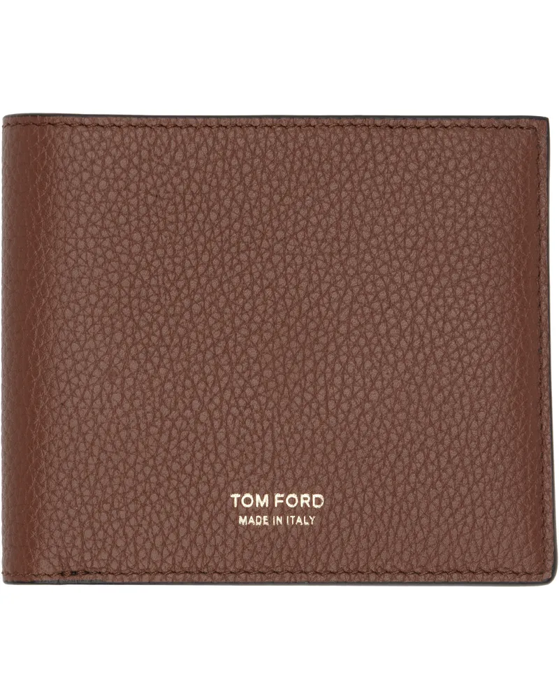 Tom Ford Tan Grain Leather Classic Bifold Wallet 1b108midbrown