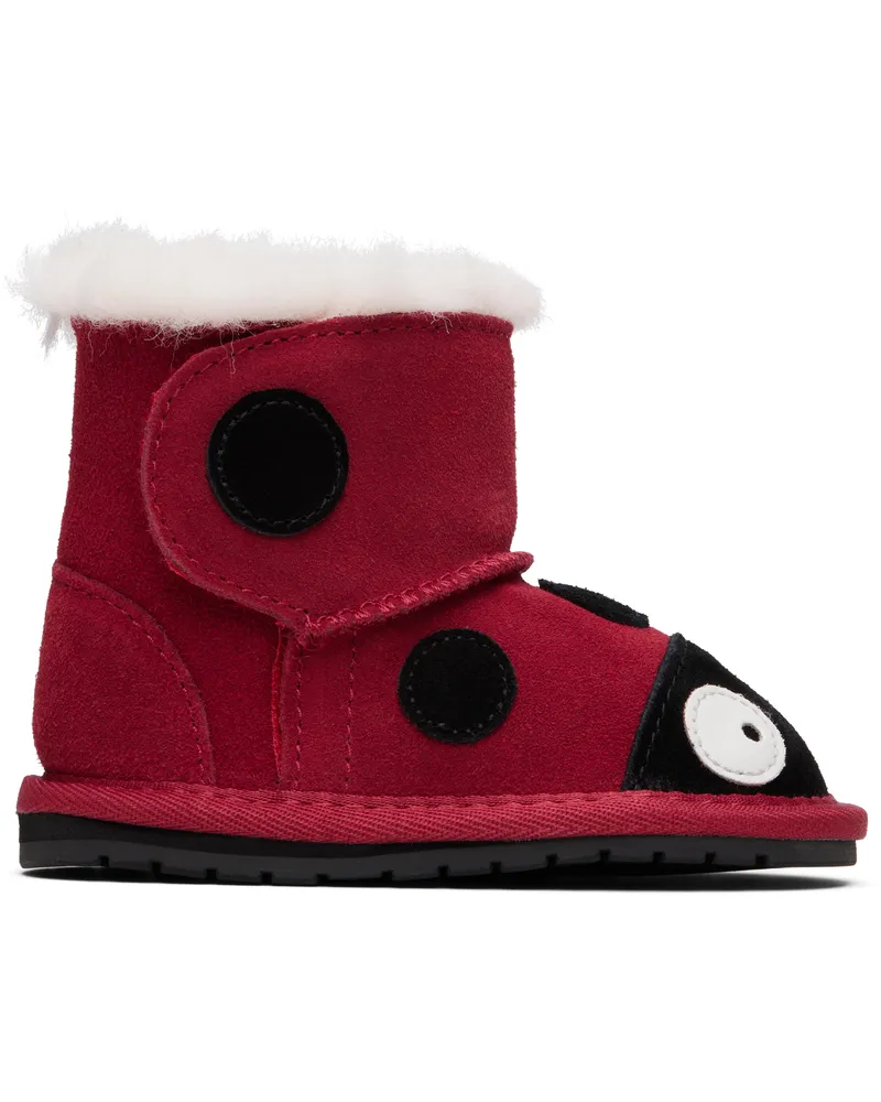 EMU Baby Red Ladybird Walker Boots Red