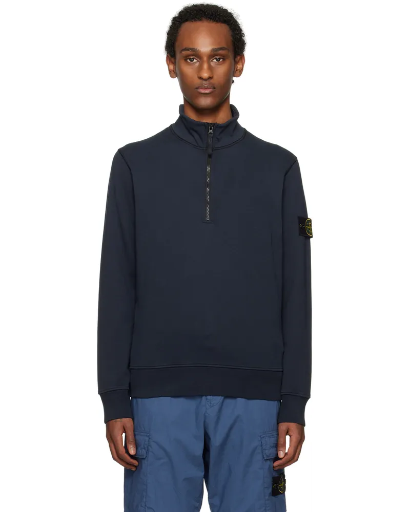 Stone Island Navy Half-Zip Sweater Anavy