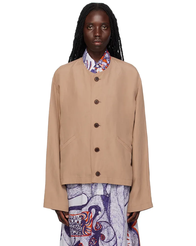 Christophe Lemaire Tan Lightweight Blazer Br411