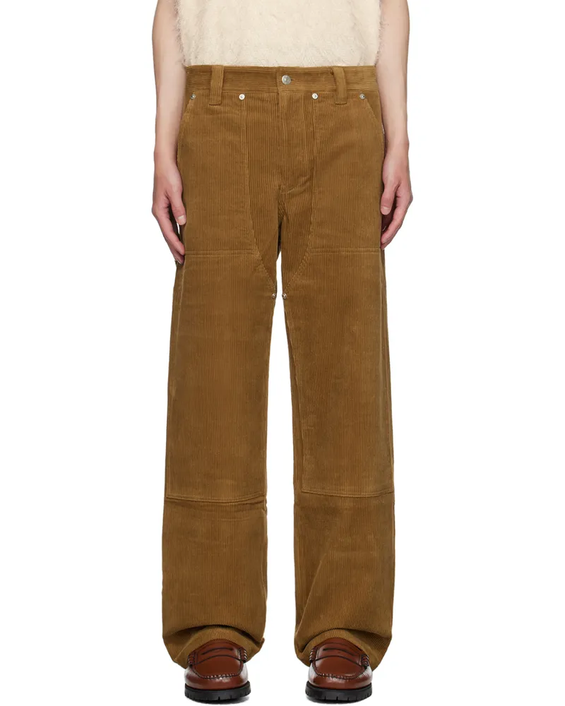 AFTER PRAY Brown Patch Trousers Mocha
