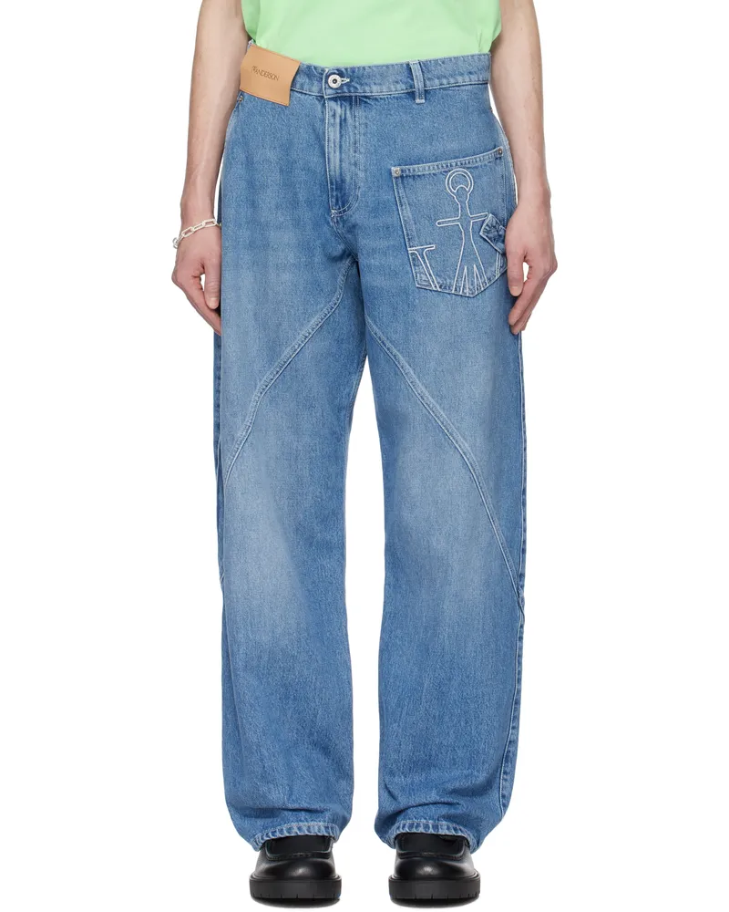 J.W.Anderson Blue Twisted Workwear Denim Jeans 804