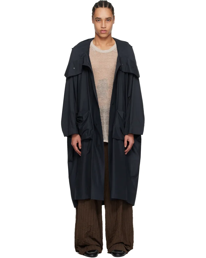 Issey Miyake Navy Kite Coat 75-navy