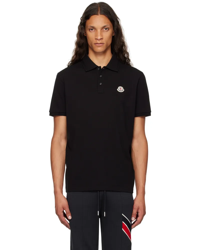 Moncler Black Logo Patch Polo 999