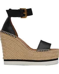 See by Chloé Black Glyn Espadrille Wedges Black