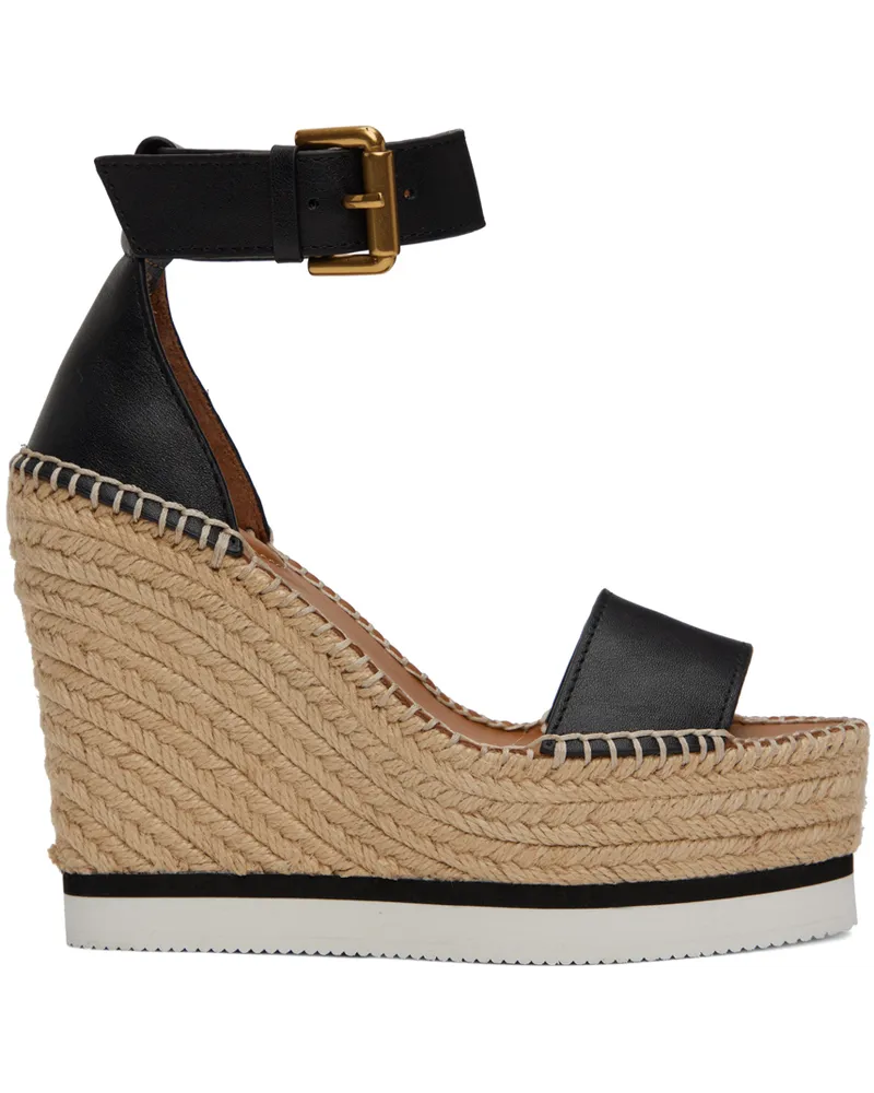 See by Chloé Black Glyn Espadrille Wedges Black