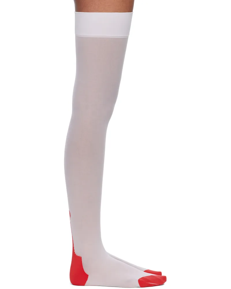Agent Provocateur White Lea Stockings 100600